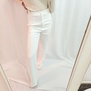 Meshki White Satin Pants
